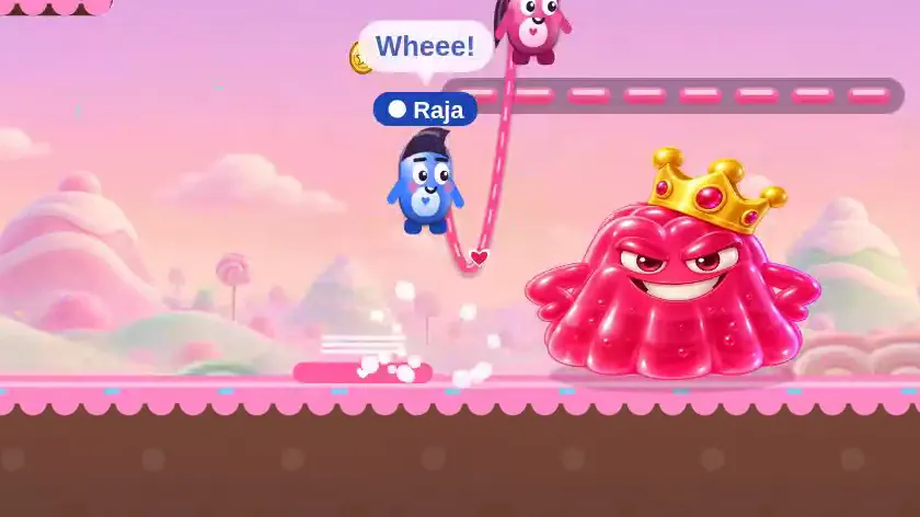Boss fight against Wobblor